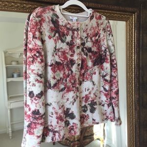 J Jill Floral Sweater / Cardigan XS